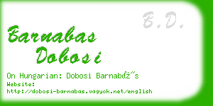 barnabas dobosi business card